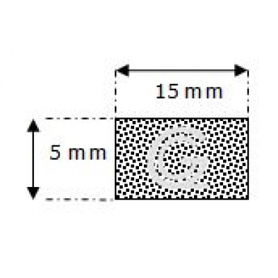 Rechthoekig mosrubber snoer | 5 x 15 mm | per meter